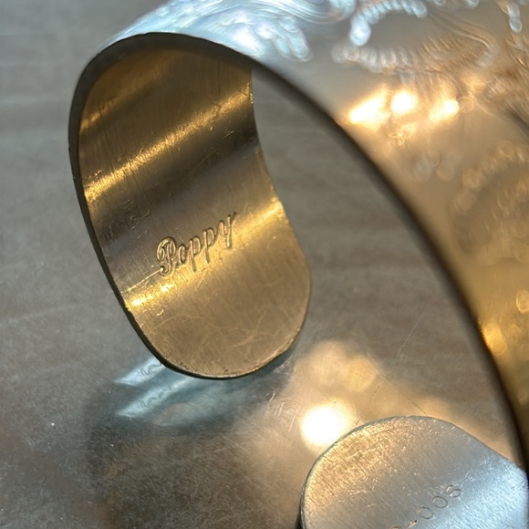 Vintage Engraved Pewter Adjustable Bracelet - Picture 4 of 4